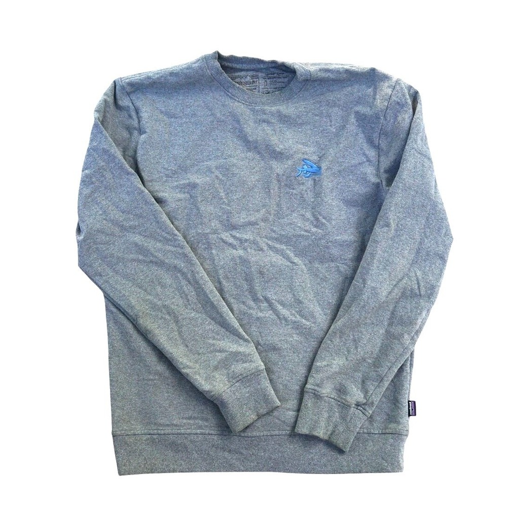 Patagonia Uprisal Sweatshirt Mens Gray Flying Fish Logo Crew Pullover 39542 M